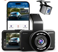 CrossBeats RoadEye 2.0 Dual Dash Camera for Car | WiFi & APP | 2MP FHD 2K Resolution | 150° Wide Angle Front & Rear Camera | 3" LCD Display| Night Vision| G-Sensor| Loop & Emergency Recording| DIY 