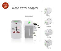 Techgadget All in One Universal World Travel Adapter/Adaptor Surge Protector Charger Plug for USA Europe United Kingdom Australia China Japan 