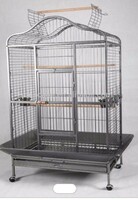 Beak Bites Foldable Metal Bird Cage (W24xD22xH44.5) with Stand, Wheels, Stainless Steel Cups, Perches, and Cleaning Tray for Macaws, Green Parrots, Cockatoos, and Large Birds (Color May Vary)