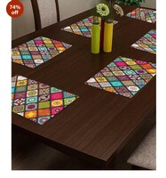 CASA-NEST Printed Placemats for Dining Table and Kitchen (45 x 30 cm) Set of 6 Pieces ||Hot Vessels Transparent Dining Mat, Multicolour