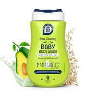 Mamaganics Deep Cleansing Hair to Toe Baby Body Wash, pH 5.5 for Baby's Sensitive Soft Skin with Avacado and Oatmeal, Hypoallergenic, Vegan Friendly (Body Wash, 120ml)