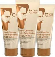 Qraa Haldi Chandan Skin Brightening/Lightening Pack of 3 Face Wash  (300 g)
