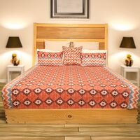 Status Contract -2024 Cotton Rich Double Bedsheet with 2 Pillow Covers for Bed Room, Home, Hotel-120 GSM (D1)