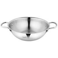 Big Basket - Segovia stainless steel kadhai riveted handle size heavy gauge induction friendly 4L(location specific)