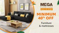 Mega Furniture Sale Min 40% off + 10% off on Axis, Yes bank cards