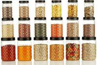 Flipkart SmartBuy Plastic Grocery Container - 300 ml, 650 ml, 1200 ml  (Pack of 18, Black)