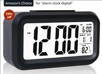 Alarm Clock Digital Clock, Table Clock, Alarm for Students, Digital Alarm Clock, Clock for Study Table, Digital Clock for Table, Temperature Sensor & Date (14W x 8H cm) 