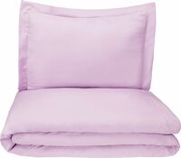 Amazon Basics Microfiber 2-Piece Duvet Cover Set - Single (66x90-inch), Frosted Lavender - with Pillow Cover