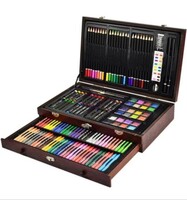 Soucolor 142 Piece Art Set, Sketch Pencil & Drawing Kit with Crayons, Oil Pastels, Color
