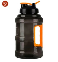 Amazon Brand - Symactive 2.5 Litre Gallon Water Bottle for Gym with Handle | Leak-Resistant | Sipper Top | (Black, 2500 ML) 