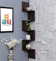 Furniture Cafe Wooden Wall Shelves | Corner Hanging Shelf for Living Room Stylish 