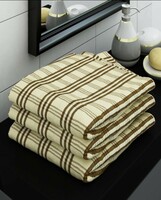 Athom Living Ecosaviour Premium Cotton Bath Towel Alfa Yellow (Pack of 3) 