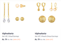 Vighnaharta Golden Studs and Earring from ₹79