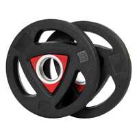 Body Maxx Rubber Coated Olympic Barbell/Rod Plates, 3 Cut Stearing with 50mm Internal Dia (Pack of 2 PCS) (2.5 KG X 2 Piece)