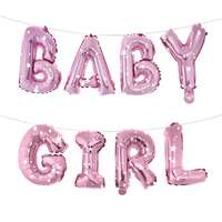 Just Party Baby Girl Theme Foil Balloon Banner Combo - Set of 8pcs for Unforgettable Celebrations