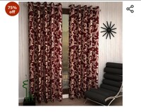 FARRELL Farrell Polyester Floral Eyelet Window (Dark Maroon, 4 X 5 Feet)?(Eyelet, 180.00)