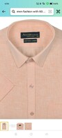 ACCOX Men's Half Sleeves Regular Fit Cotton Linen Formal Plain Shirts(GCR41)