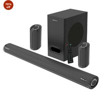ZEBRONICS Zeb-Juke BAR 9500WS PRO Dolby 5.1 soundbar with Wireless Satellites, Dolby Audio, 525 Watts Output Power, 16.5cm subwoofer, HDMI ARC, Optical, BT v5.0, LED Display, Wall Mount and AUX,Black