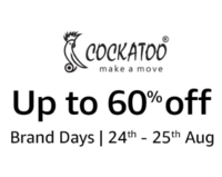 Cockatoo Brand Days Upto 60% off + Bank offers (24 & 25 Aug)