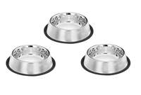 Pets Empire Small Dog & Cat Feeding Bowl | Dog Food Bowl | Dog Feeding Bowl | Cat Bowl | Cat Feeding Bowl | Stainless Steel Non-Skid Bottom for Puppies, Kittens, Rabbits and More (200 ml x Set of 3)