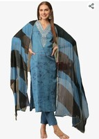 GoSriKi Cotton Blend Women Kurta Pant With Dupatta
