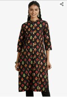 Amazon Brand - Myx Women's Straight Cotton Regular Fit Kurta