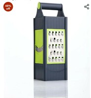 GANESH Flexi 4-in-1 Plastic Slicer and Grater, Shredder Multifunctional Kitchen Tool with 4 Sharp Stainless Steel Blades Cheese, Vegetables, Fruit, Cabbage, Easy Slicing, Grating (Multicolor)