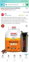 Limited-time deal: GNC Whey Protein Blend With Free Shaker | 4.4 LBS (2KG) | Chocolate |24 Gm Protein| Digestive Enzyme For Better Digestion | Faster Muscle Recovery | Boosts Strength & Endurance