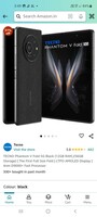 Limited-time deal: TECNO Phantom V Fold 5G Black (12GB RAM,256GB Storage) | The First Full Size Fold | LTPO AMOLED Display | 4nm D9000+ Fast Processor