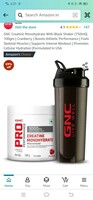 GNC Creatine Monohydrate With Black Shaker (750ml)| 100gm | Cranberry | Boosts Athletic Performance | Fuels Skeletal Muscles | Supports Intense Workout | Promotes Cellular Hydration |Formulated In USA