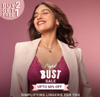 Nykd Bust Sale - Upto 60% off + Buy 2 Get 1 Free | Buy 2 Get extra 10% off + Extra 10% off on prepaid