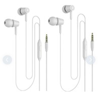 LA'FORTE Stereo Earphone Premium Wired with Mic (White, In The Ear) (Pack Of 2)