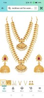 Sukkhi Classic Pearl Gold Plated Peacock Long Haram Necklace Set for Women (SKR70419), pink & green, free size