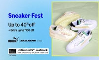  Sneaker Fest - upto 40% off + Extra upto ₹100 off on Puma Sketchers & More