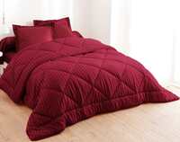 BSB HOME 220 GSM Reversible Solid Striped Microfiber AC Comforter/Duvets Villa and Home Color- Maroon