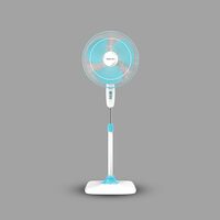 Bajaj Rapido 400 mm Pedestal Fan, Pearl Blue, With Full Copper Motor and High Speed Operation, Regular
