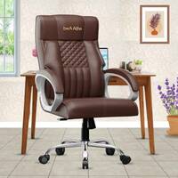 beaatho Oxford With 3 Years Warranty High Back Ergonomic Revolving Leatherette Office Executive Chair (Brown)