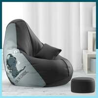 ComfyBean Bag with Beans Filled XXXXL Bean Bag with Free Cushion and Footrest  Apply ₹25 coupon 