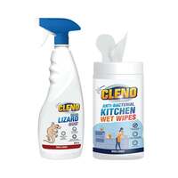 Cleno Herbal Lizard Repellent Spray - 450 ml & Kitchen Wet Wipes - 50 Wipes Combo
