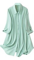 Leriya Fashion Western Dress || Rayon Solid Button Front Shirt Dress for Women || Roll Tab Sleeve & Collared Neck Flared Dress || Office || Summer Short Dresses for Women.