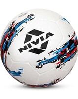 Nivia Storm Football | Rubberized Moulded | Suitable for Hard Ground Without Grass | Training Ball | Soccer Ball | for Men/Women | Football Size - 5 (White) 