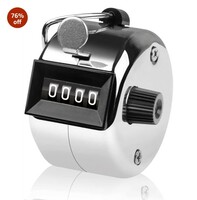 Levin Tally Counter, 4-Digit Clicker Counter, Metal Hand Tally Counters Clicker Pitch Counter for Counting, Knitting, Coaching, Golf, Lap, Fishing (Pack of 1) 