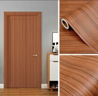 Wall Stickers Furniture Wallpaper Wood Door 45 cm x 1000 cm DIY Vinyl, Almirah, Shelf Liner, Revamp Desk Table Top, Wardrobe, Kitchen Cupboard Decoration Self Adhesive, (Brown)