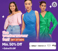 The Westernwear Fest - 28 Aug to 8 Sept - Min 50% off + Extra 5% off & Bank offers