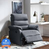 Jordyblue Cypress Compact Fabric Manual Recliner  (Finish Color - Grey, DIY(Do-It-Yourself))