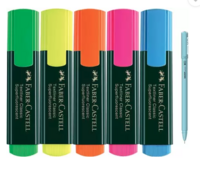 FABER-CASTELL Highlighter Set Of 5 With Xo Pen  (Set of 5, Multicolor)