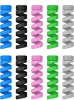 Gizga Essentials Spiral Cable Protector Cord Saver for Mac Charger, iPhone Charger, Wire Protector, Lightweight Durable Flexible Wire Winder for Charging Cables, Data Cables, Earphones, Pack of 10