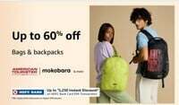 Amazon - Upto 60% Off Bags & Backpacks  Top Brands + Bank Offers
