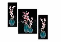 SAF paintings Set of 3 Flower UV Tectured Multi Effect 6 MM MDF Framed Decorated Gift Item 12 Inch x 18 Inch Paintings SANFJM32429