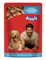 Instamart Drools Real Chicken And Chicken Liver Chunks In Gravy Wet Food Adult Dog Food [location specific]